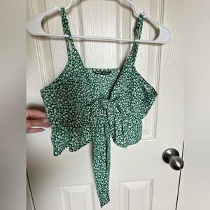 Green and white tie top!